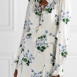 NWT Floral silk-satin minidress